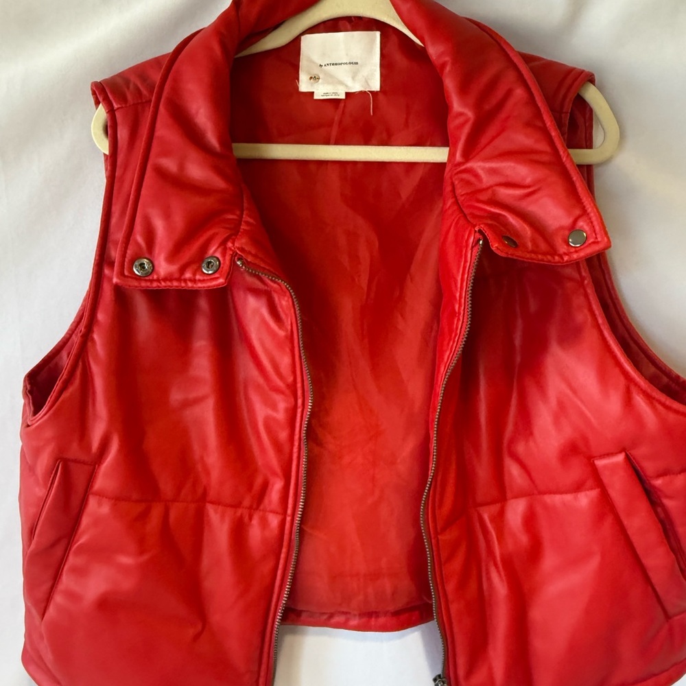 Anthropologie Vibrant Red Vest